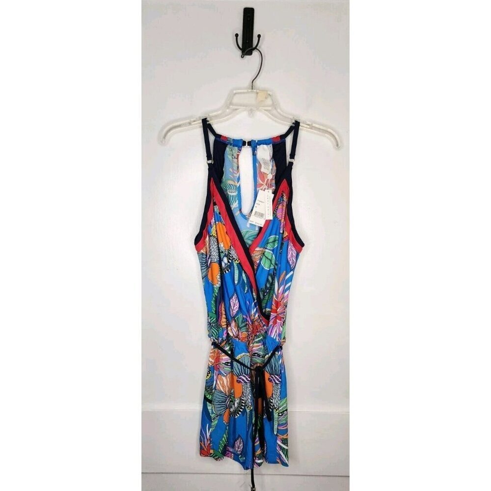 Trina Turk Tahiti Tropical Pacific Swim Romper Swimsuit Cover Up Sz Medium Spa